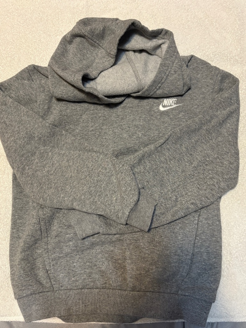 Boys Grey Nike Hoodie Sweatshirt Youth Medium